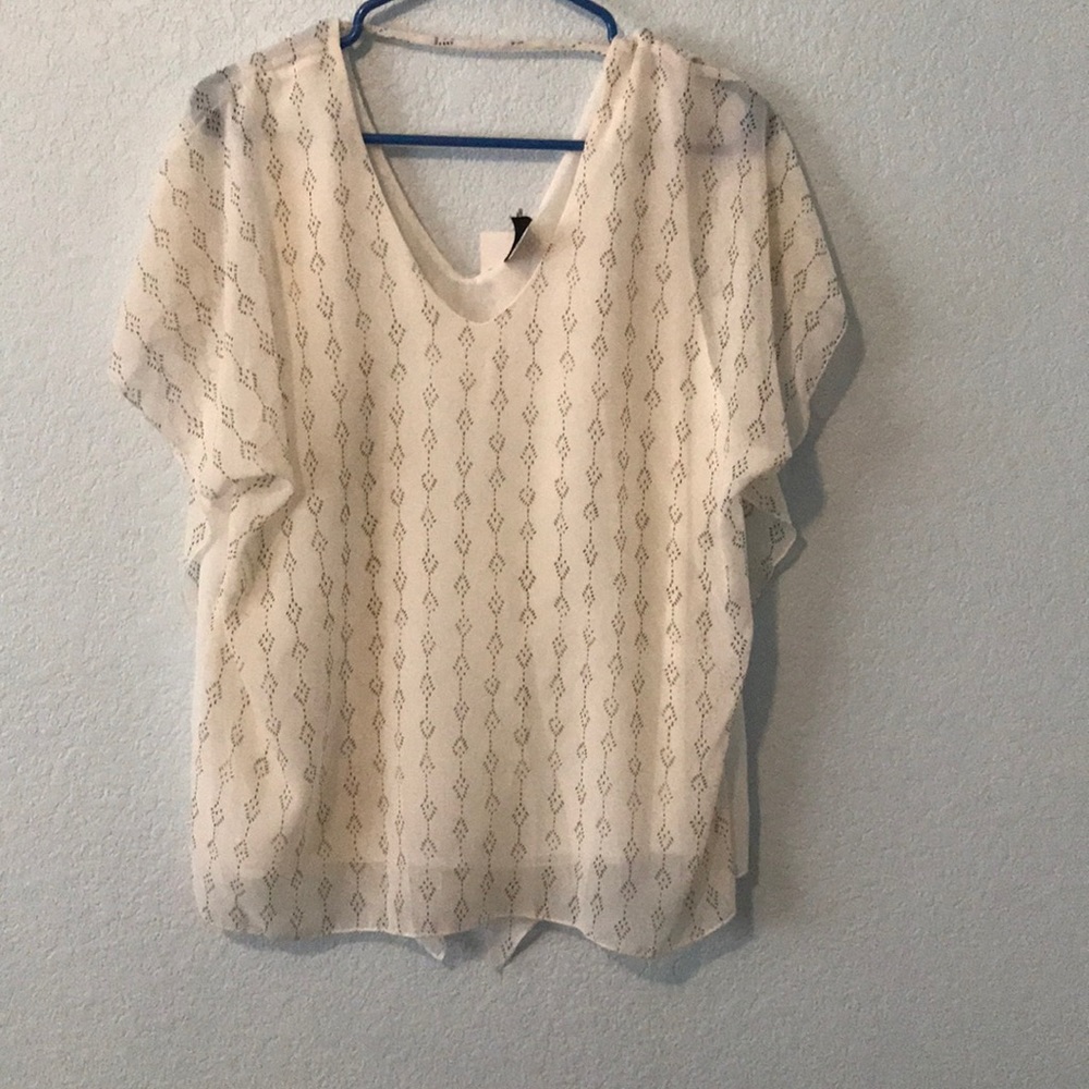 White Blouse with Print